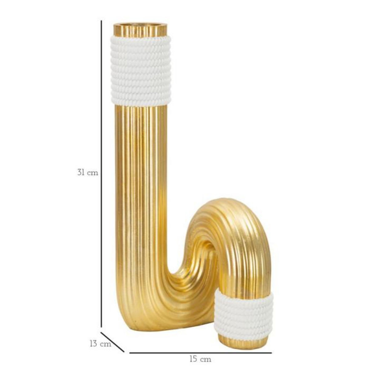 Paris Prix Vase Design en Résine  Bann  30cm Or
