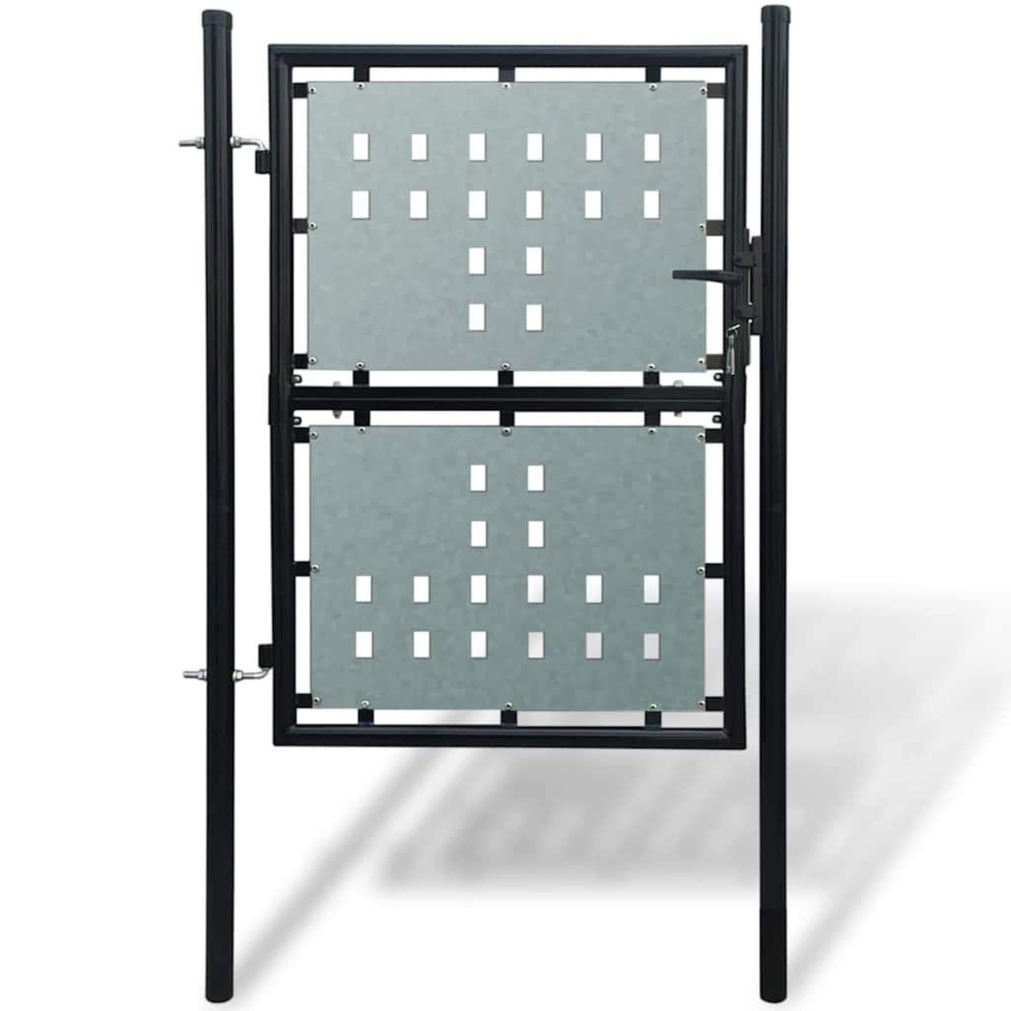VIDAXL Portail de cloture noir a une porte 100x150 cm