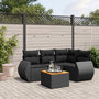 Voir la diapositive 1 : VIDAXL Salon de jardin 5 pcs avec coussins noir resine tressee