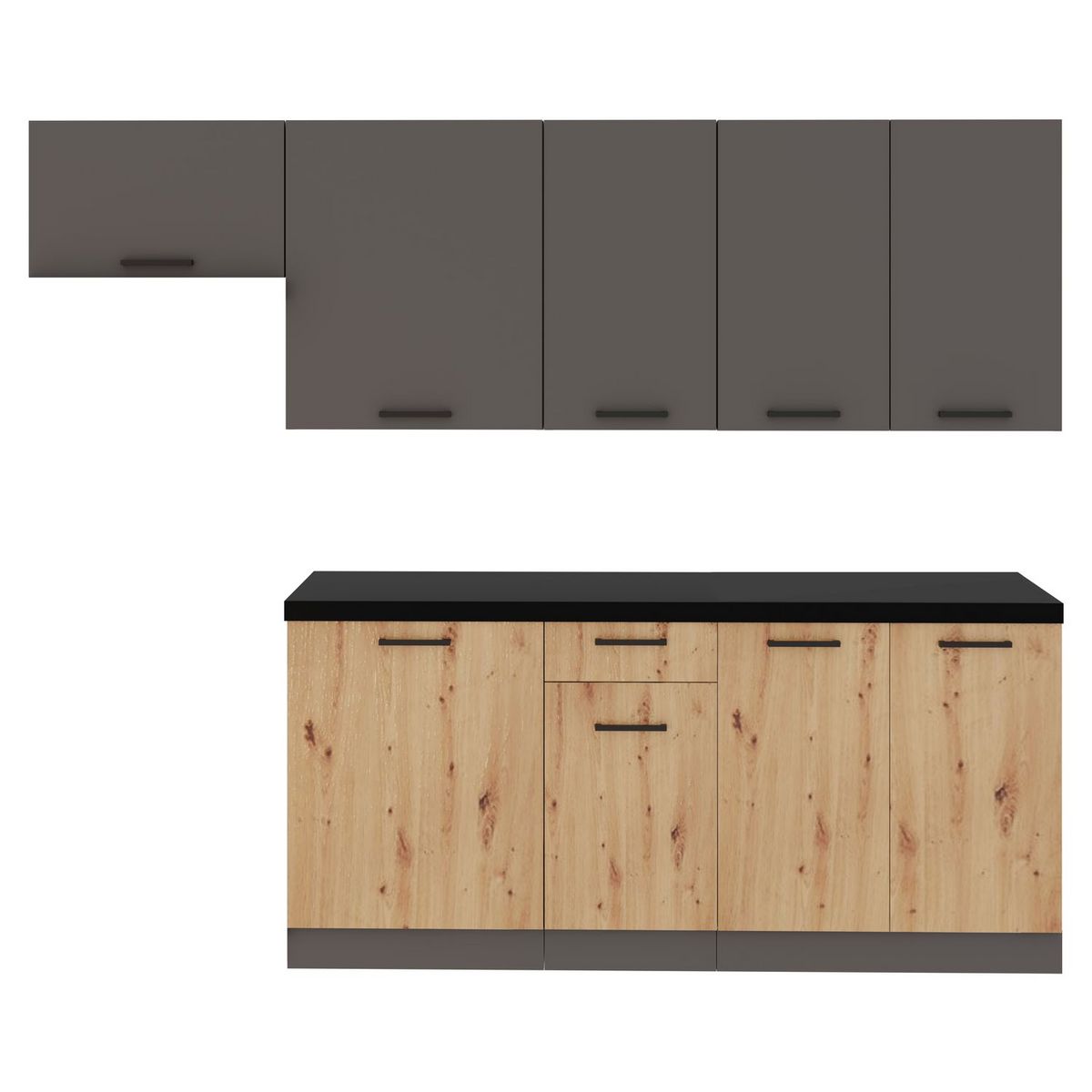 Cuisine complète 3 éléments bas et 4 éléments hauts L240cm MASTER