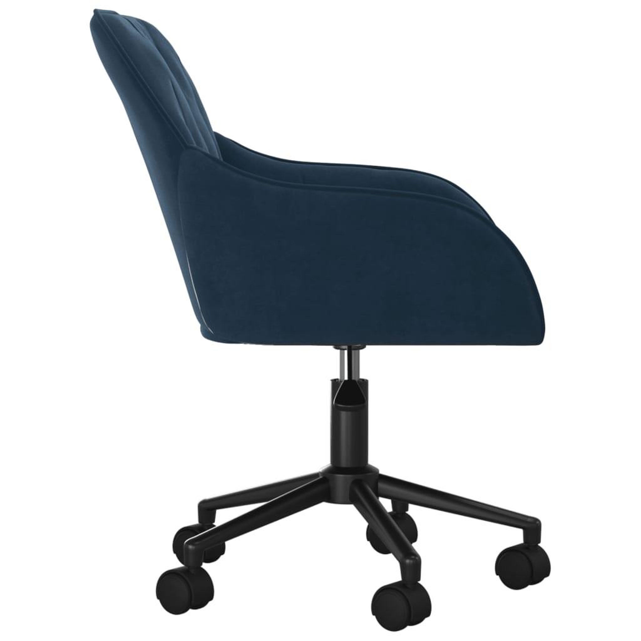 Voir la diapositive 4 : VIDAXL Chaise pivotante de bureau Bleu Velours