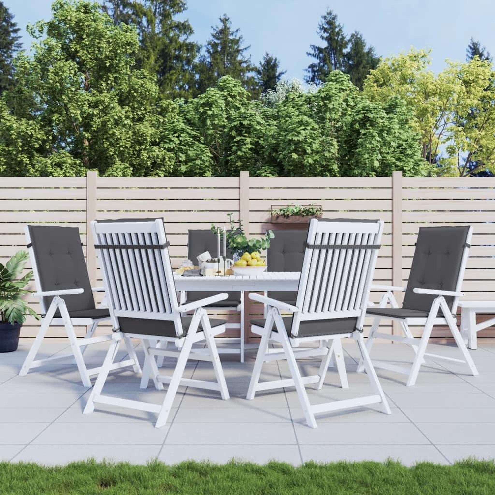 Voir la diapositive 1 : VIDAXL Coussins de chaise de jardin a dossier haut lot de 6 anthracite