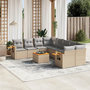 Voir la diapositive 1 : VIDAXL Salon de jardin avec coussins 9 pcs beige resine tressee