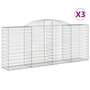 Voir la diapositive 2 : VIDAXL Paniers a gabions arques 3 pcs 300x50x120/140 cm fer galvanise