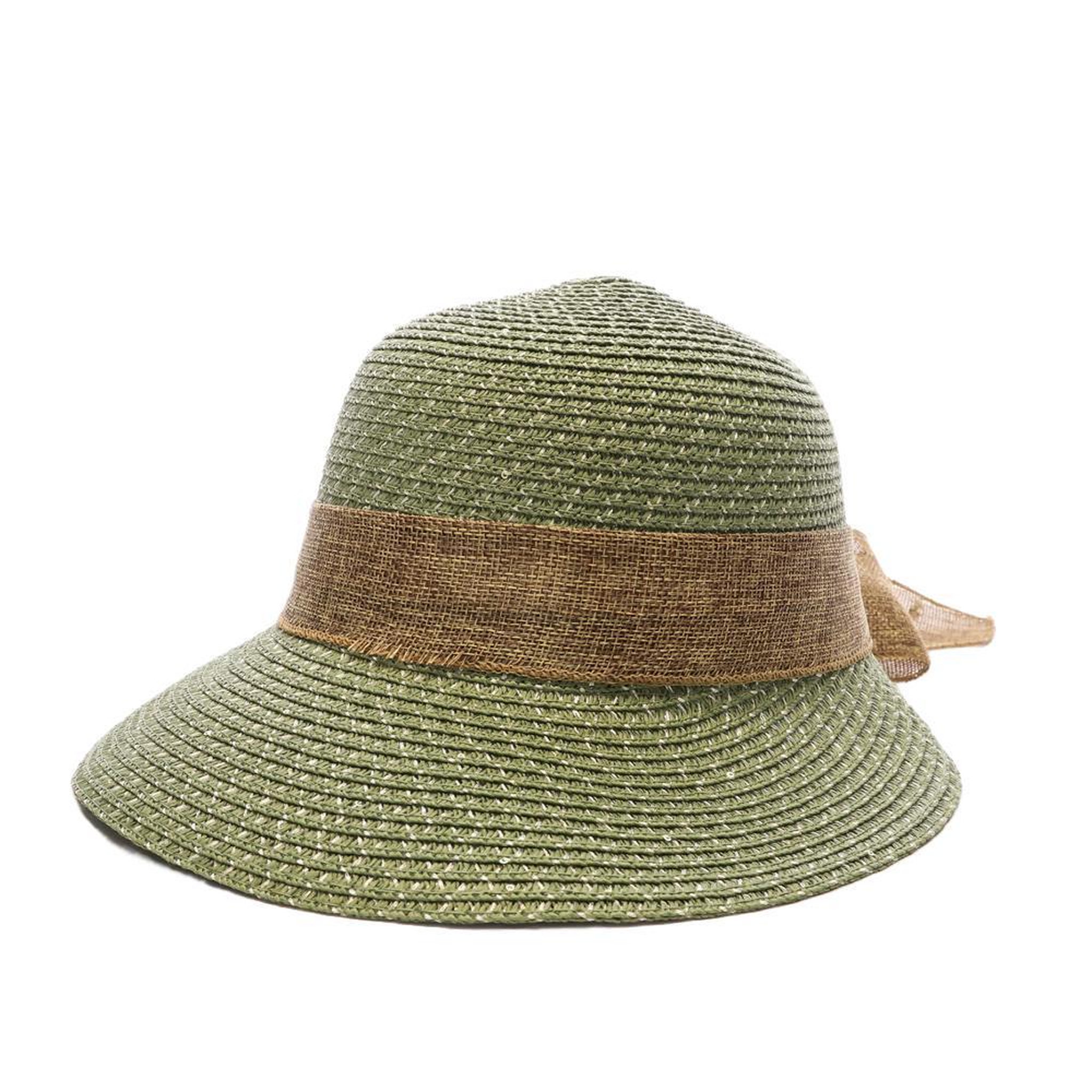 Vero Moda Chapeau de soleil en paille kaki via lorenzo pan coupe ocean. Coloris disponibles : Vert