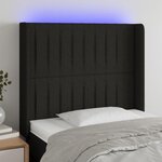 VIDAXL Tete de lit a LED Noir 103x16x118/128 cm Tissu