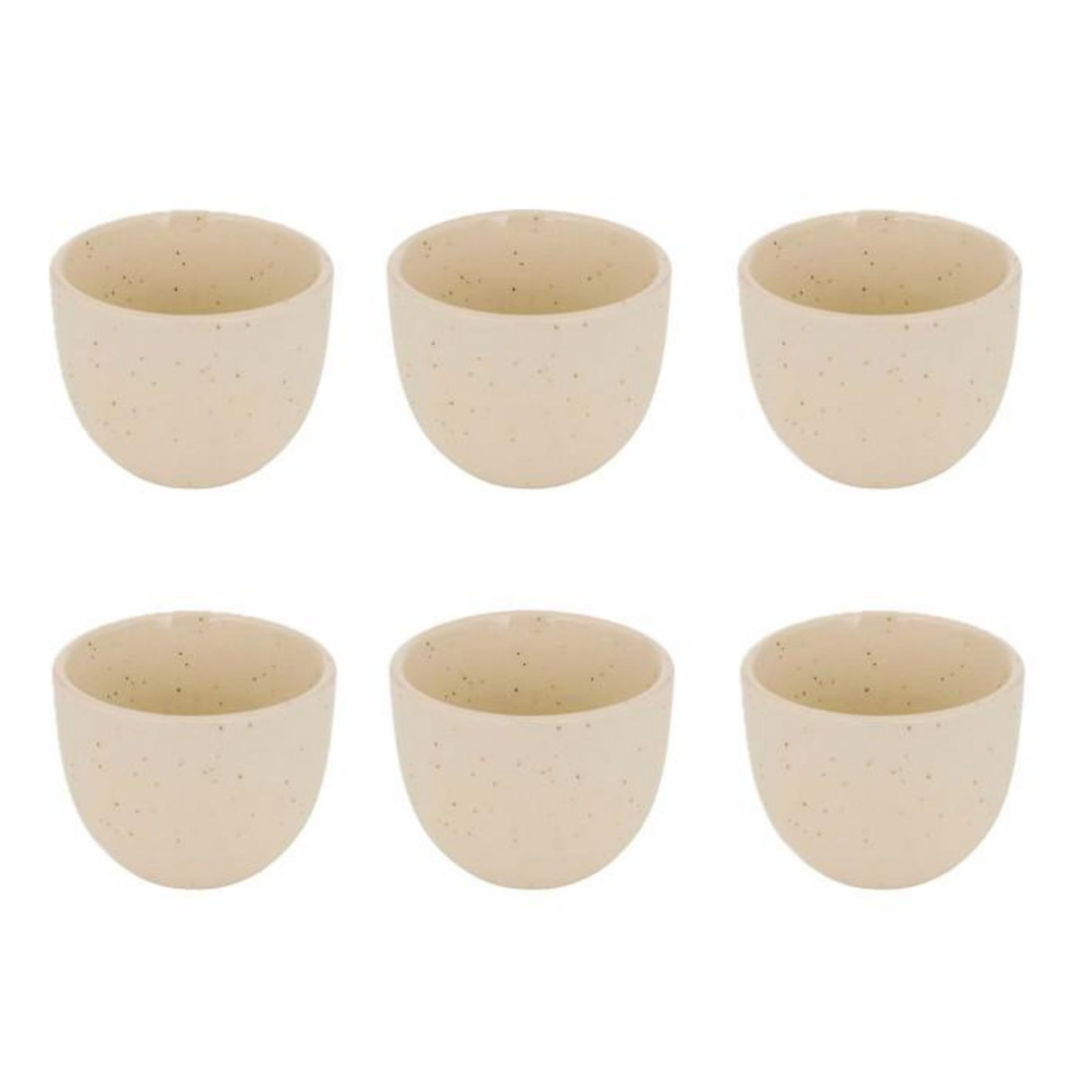 SECRET DE GOURMET Lot de 6 Tasses à Café en Faïence  Wonja  10cl Crème