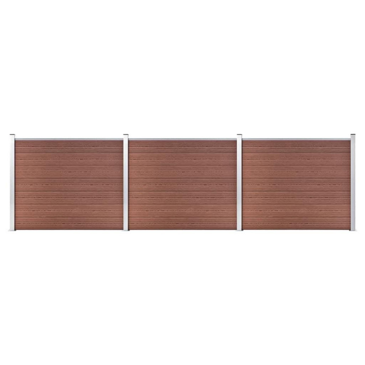 VIDAXL Ensemble de panneau de cloture WPC 526x146 cm Marron