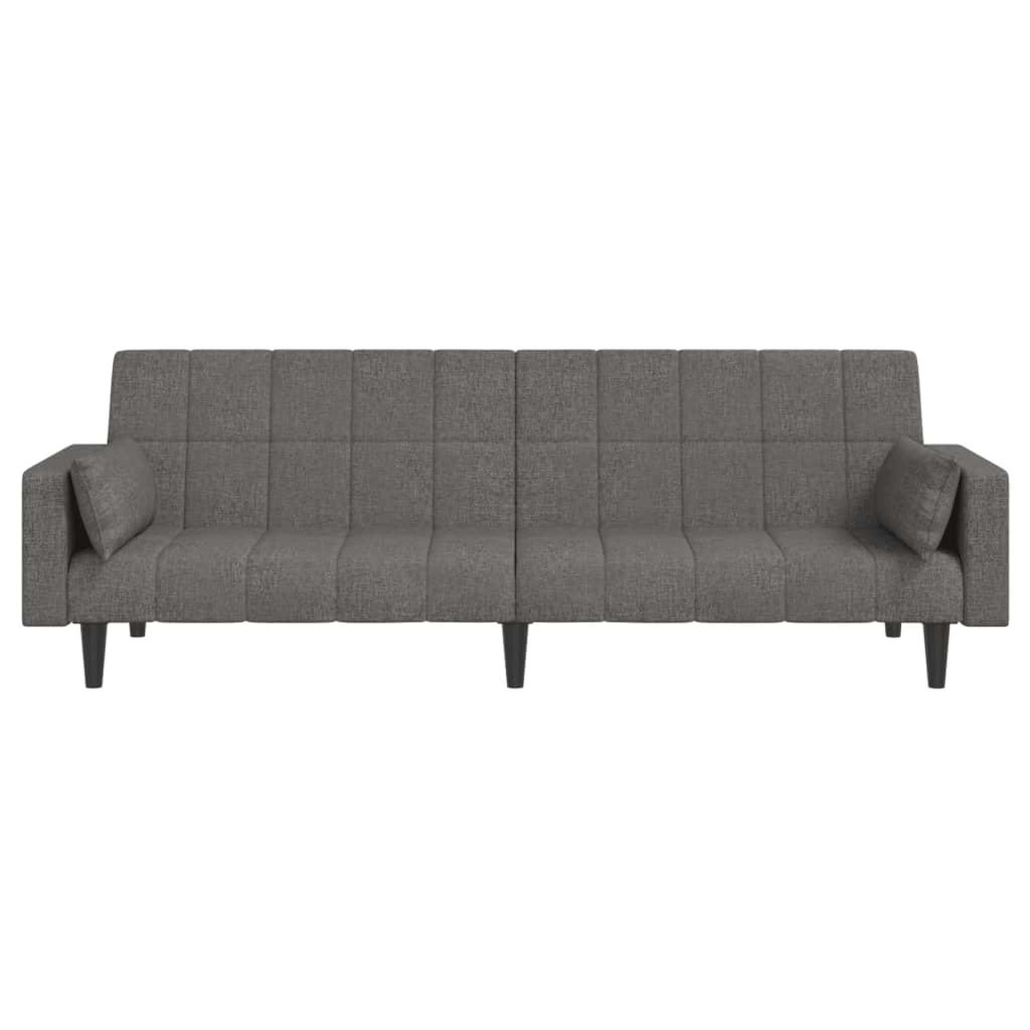Voir la diapositive 5 : VIDAXL Canape-lit a 2 places avec deux oreillers gris clair tissu