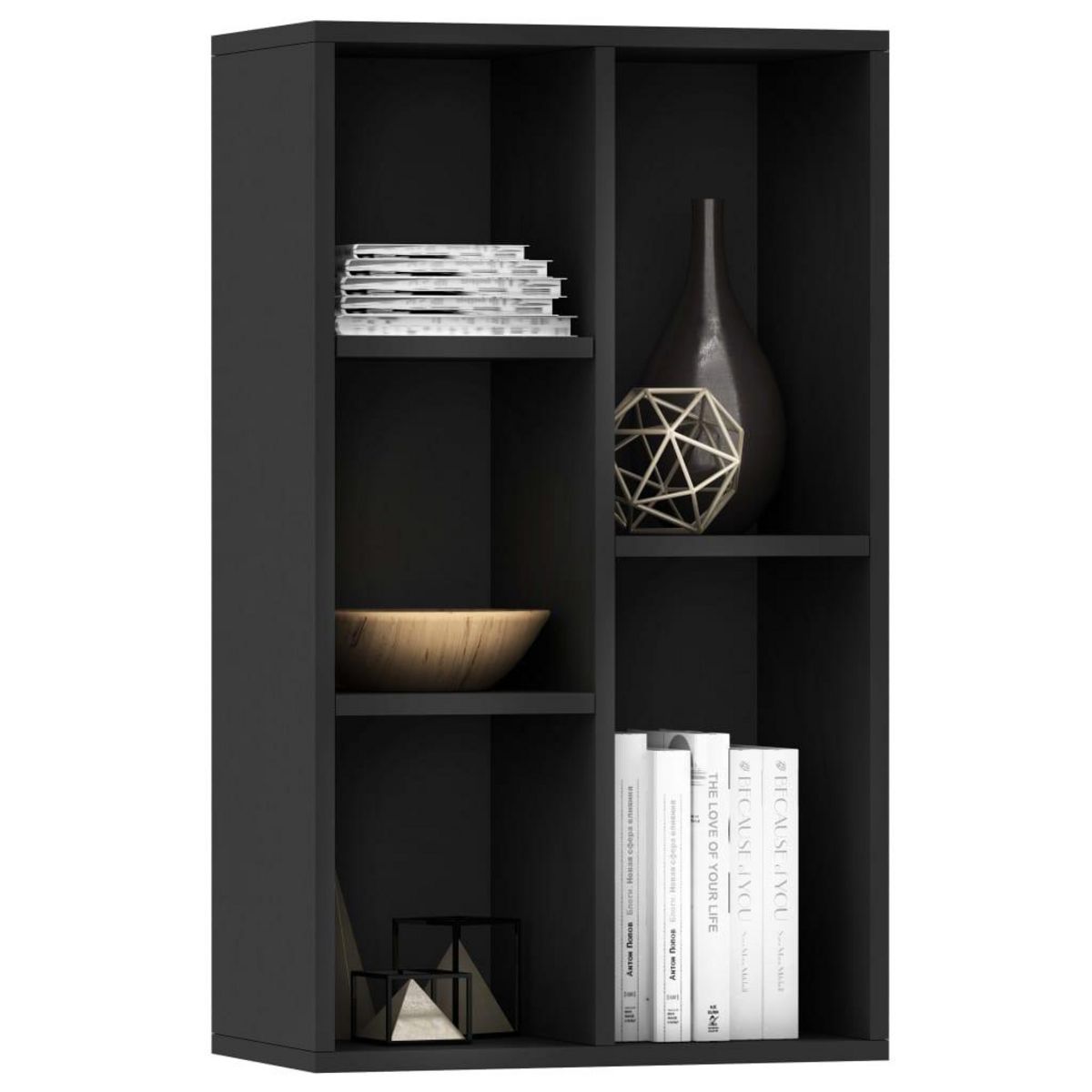 VIDAXL Bibliotheque/Buffet Noir 50x25x80 cm Bois d'ingenierie