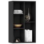 Voir la diapositive 3 : VIDAXL Bibliotheque/Buffet Noir 50x25x80 cm Bois d'ingenierie