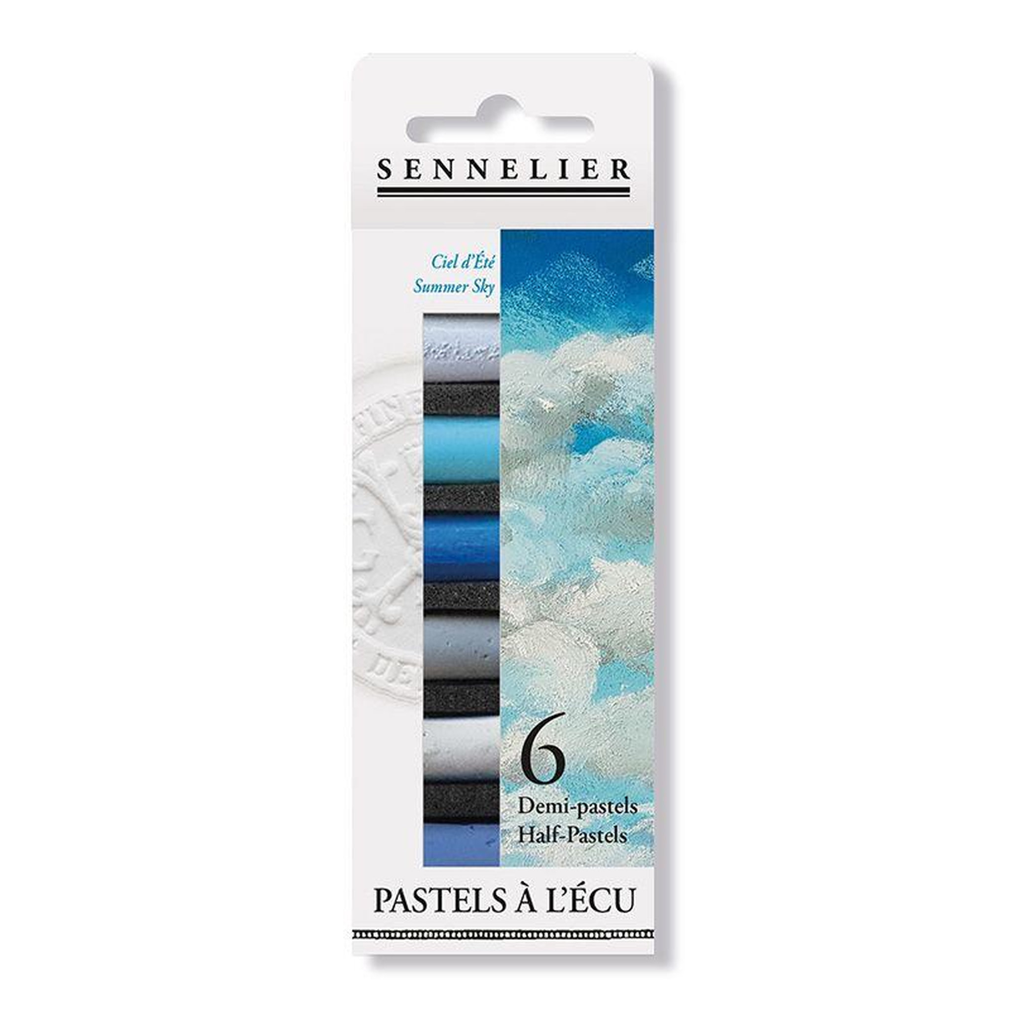 SENNELIER Etui pastels 'A l'écu' - 6 demi-pastels - Ciel d'Eté