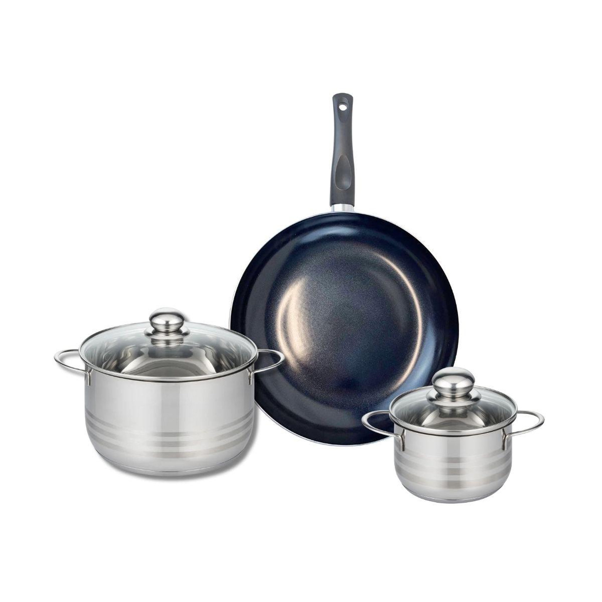 ELO Ensemble de 1 poêle de cuisson 32 cm et 2 faitouts 16 et 24 cm elo prima brillant