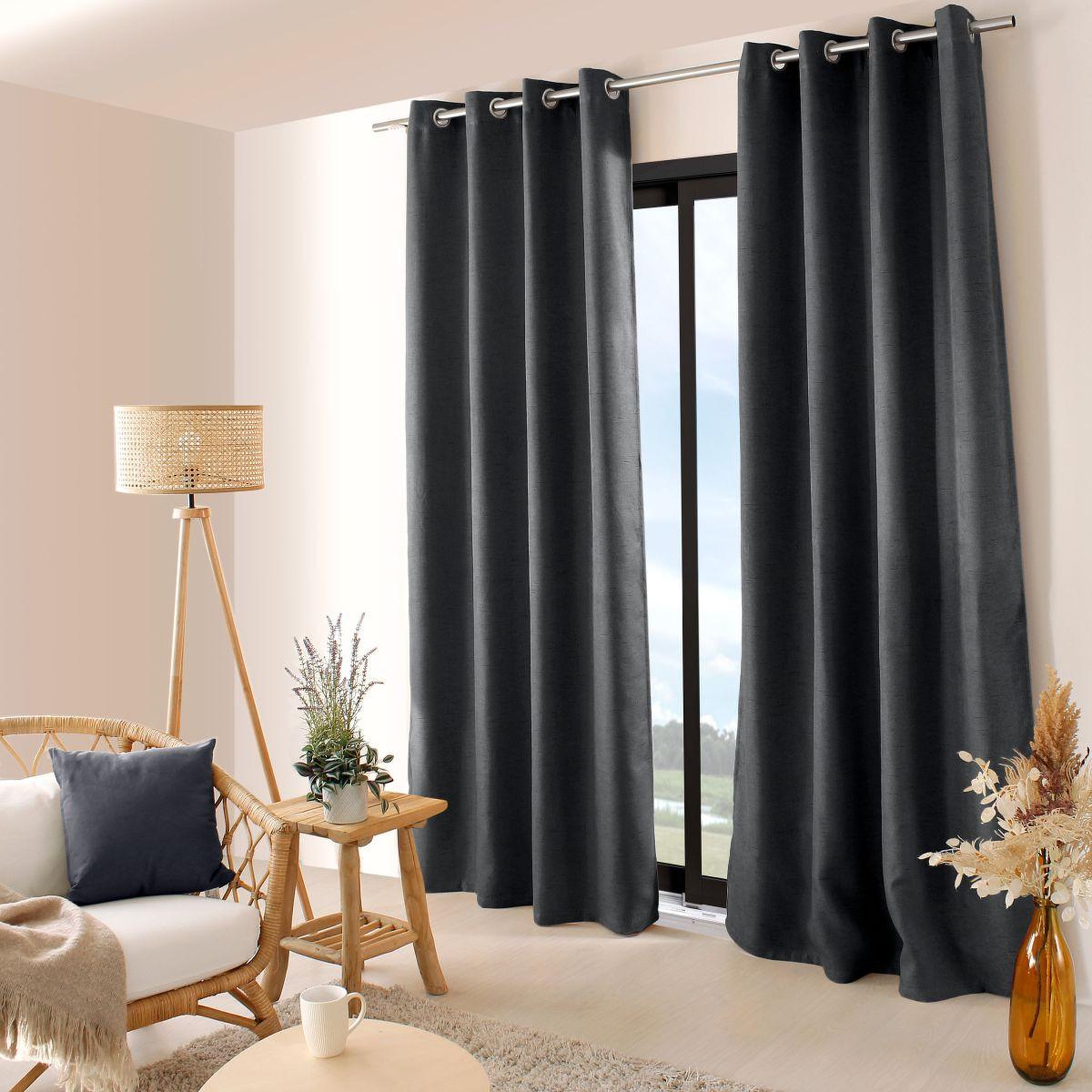 ENJOY HOME Rideau occultant isolant  floppy  140x240cm anthracite