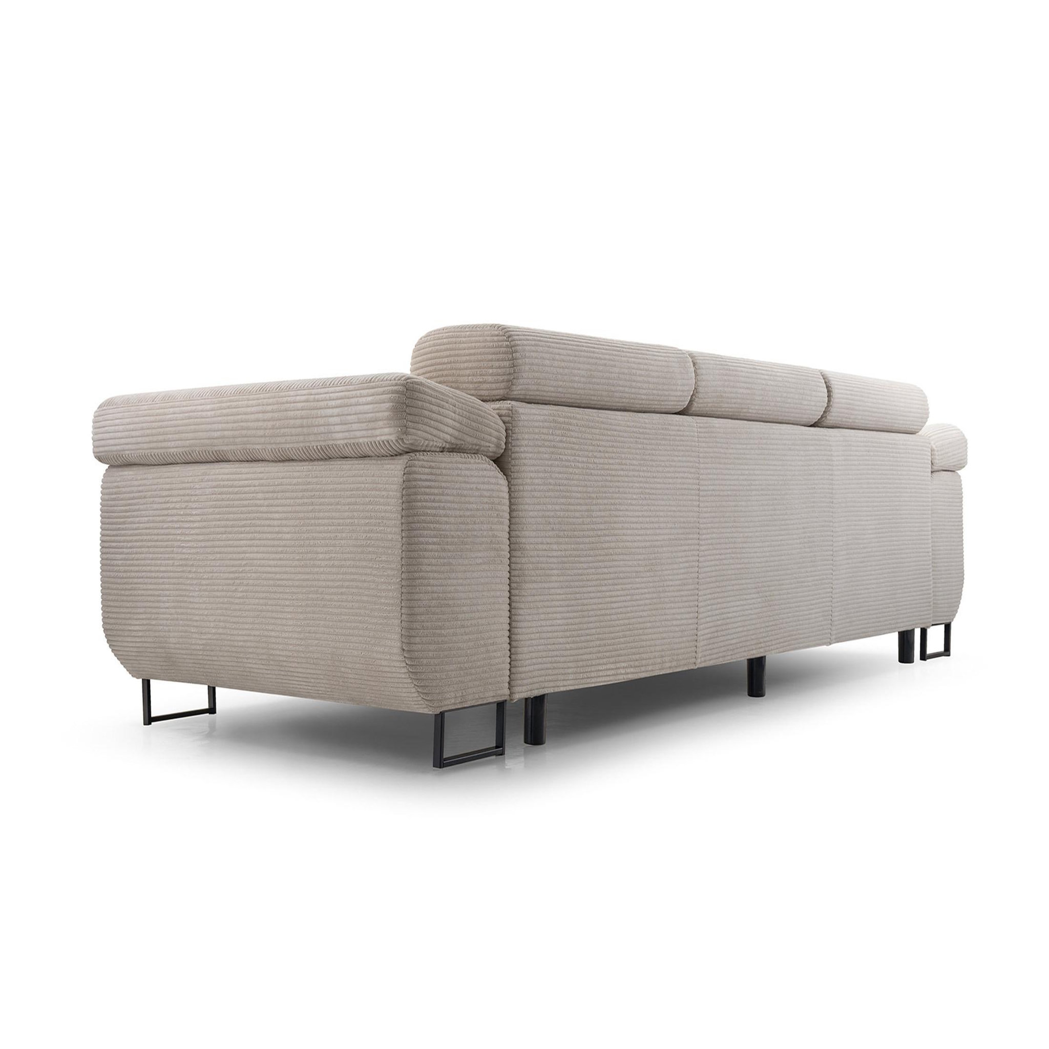 Voir la diapositive 4 : BEST MOBILIER Pablo - canapé 3 places - convertible avec têtières réglables - en velours côtelé