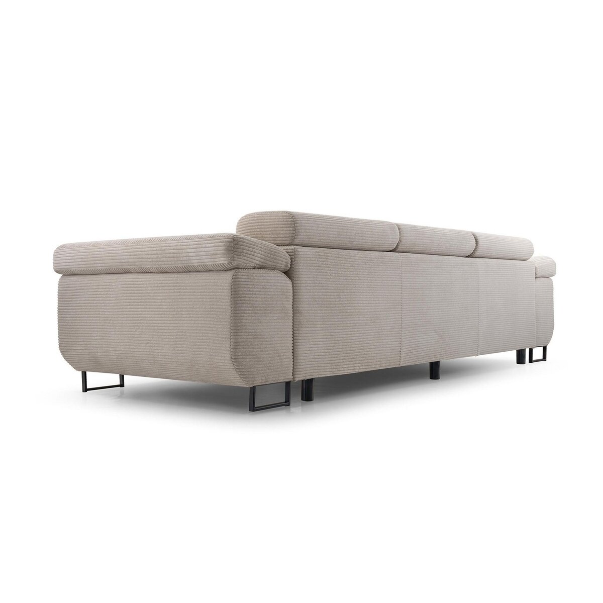 BEST MOBILIER Pablo - canapé 3 places - convertible avec têtières réglables - en velours côtelé