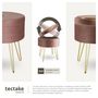 Voir la diapositive 4 : tectake Tabouret avec espace de rangement rond rose