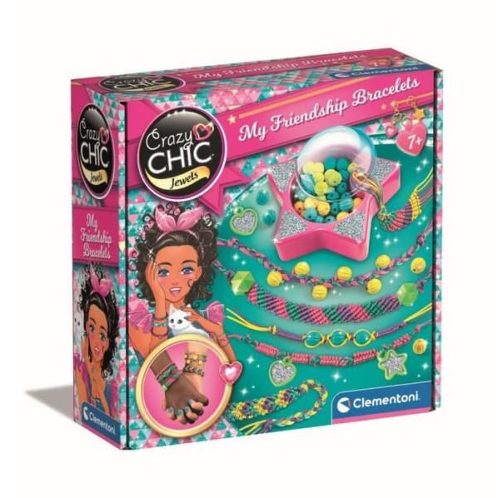 CLEMENTONI Clementoni crazy chic - coffret création de bracelets de l'amitié - perles et fils - des 7ans