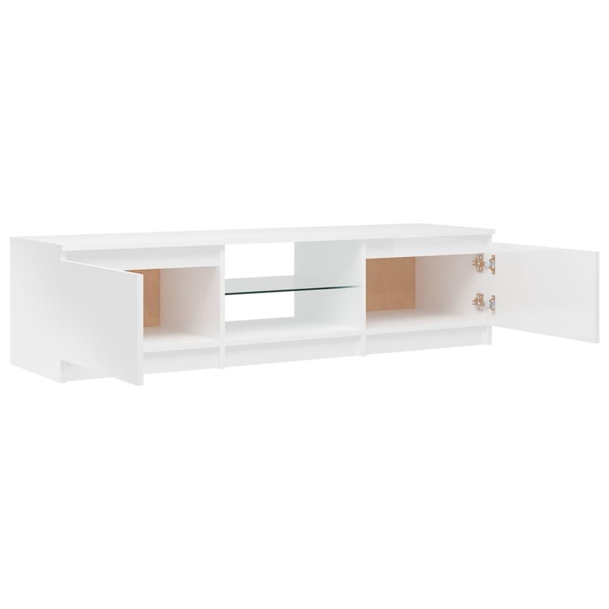 Voir la diapositive 4 : VIDAXL Meuble TV avec lumieres LED blanc brillant 140x40x35,5 cm