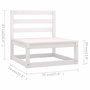 Voir la diapositive 6 : VIDAXL Salon de jardin 9 pcs avec coussins Blanc Bois de pin massif