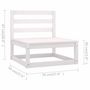 Voir la diapositive 6 : VIDAXL Salon de jardin 9 pcs avec coussins Blanc Bois de pin massif