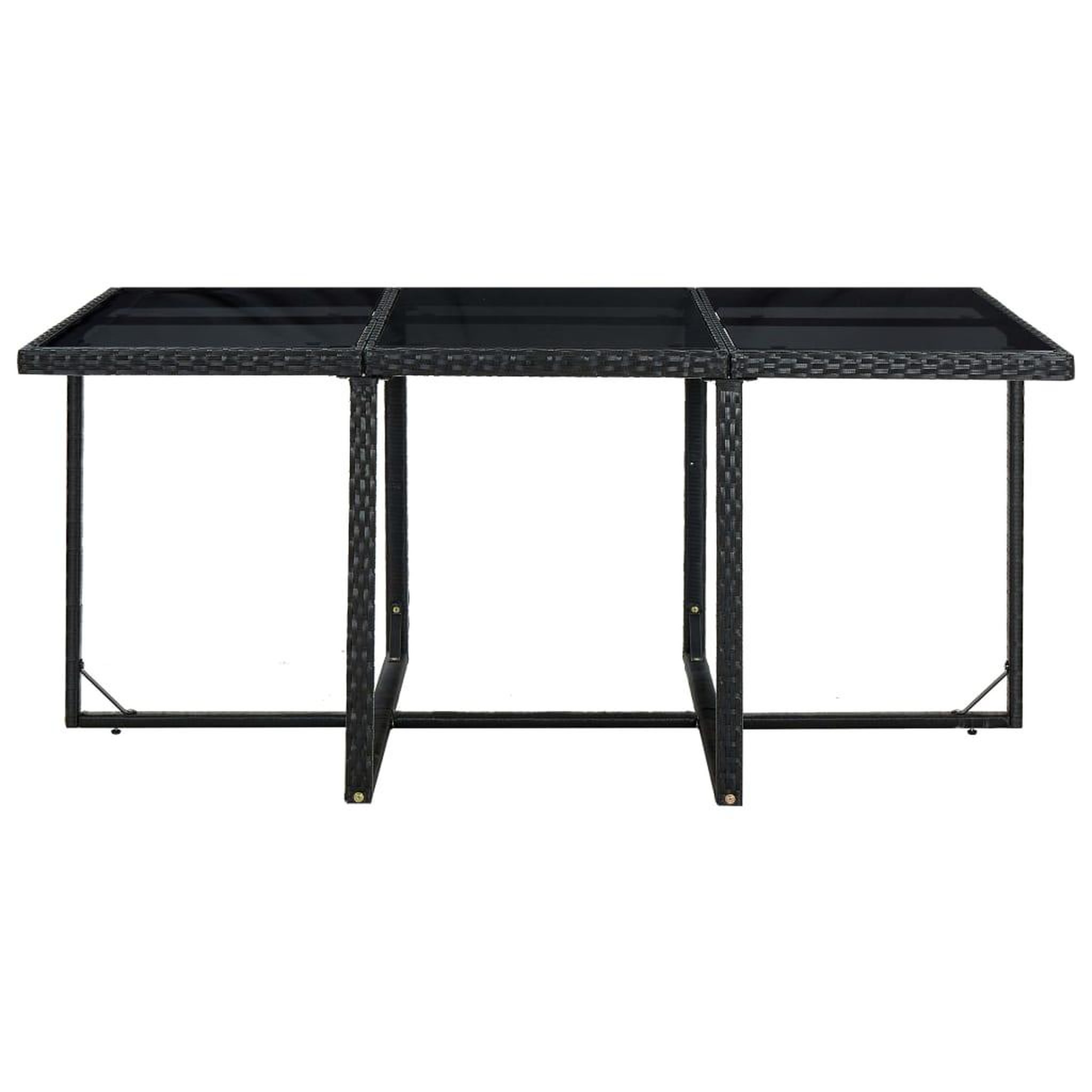 Voir la diapositive 4 : VIDAXL Ensemble a manger d'exterieur 11 pcs coussins poly rotin noir