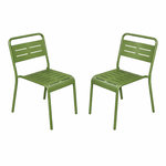 CONCEPT USINE Lot de 2 chaises de jardin empilables vertes BERGAME