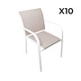 Voir la diapositive 6 : SWEEEK Table de jardin extensible aluminium + 10 assises blanc - Elora / Amara