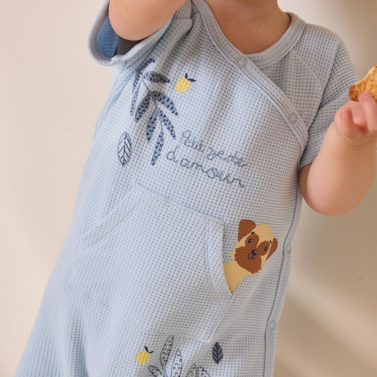 Petit Béguin Barboteuse bébé + foulard Zeste d'amour