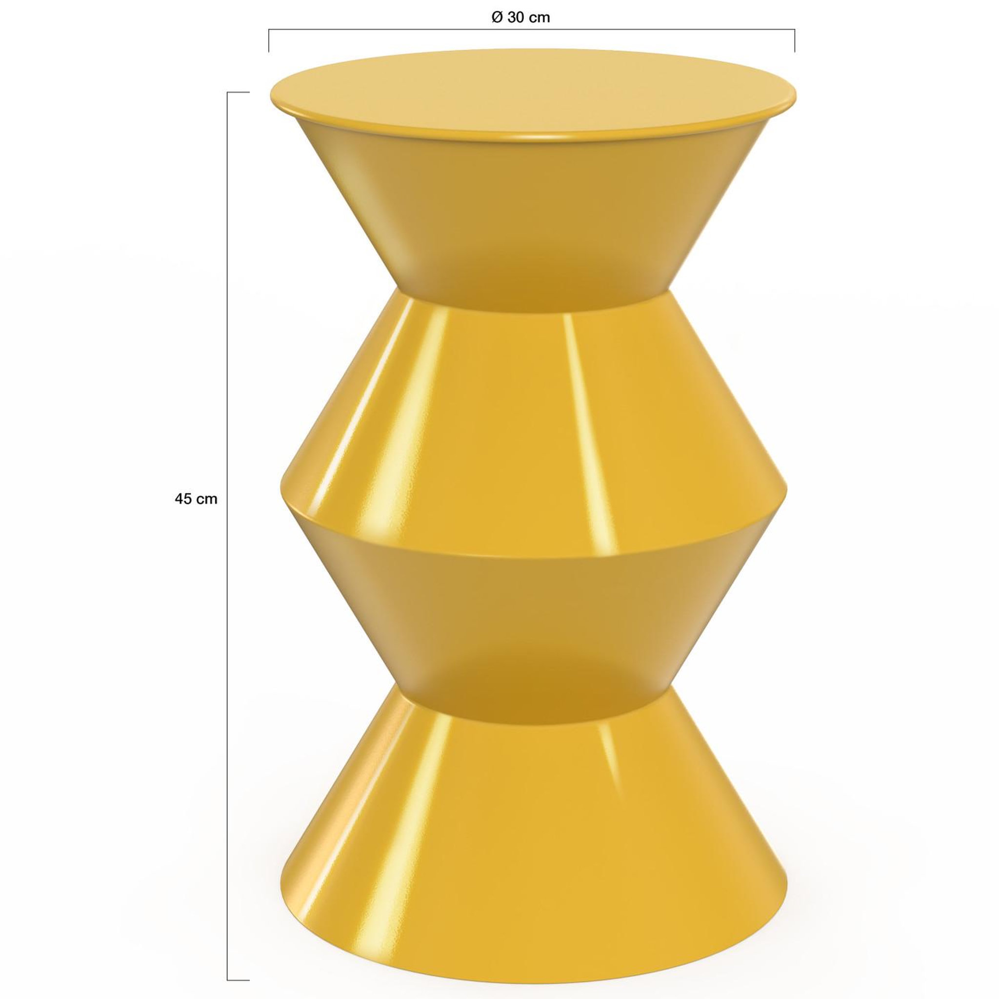 Voir la diapositive 4 : ID MARKET Table d'appoint ronde, bout de canapé, table de chevet irene 30 cm métal jaune foncé