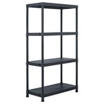VIDAXL Etagere de rangement Noir 100 kg 60x30x138 cm Plastique