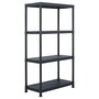 Voir la diapositive 1 : VIDAXL Etagere de rangement Noir 100 kg 60x30x138 cm Plastique