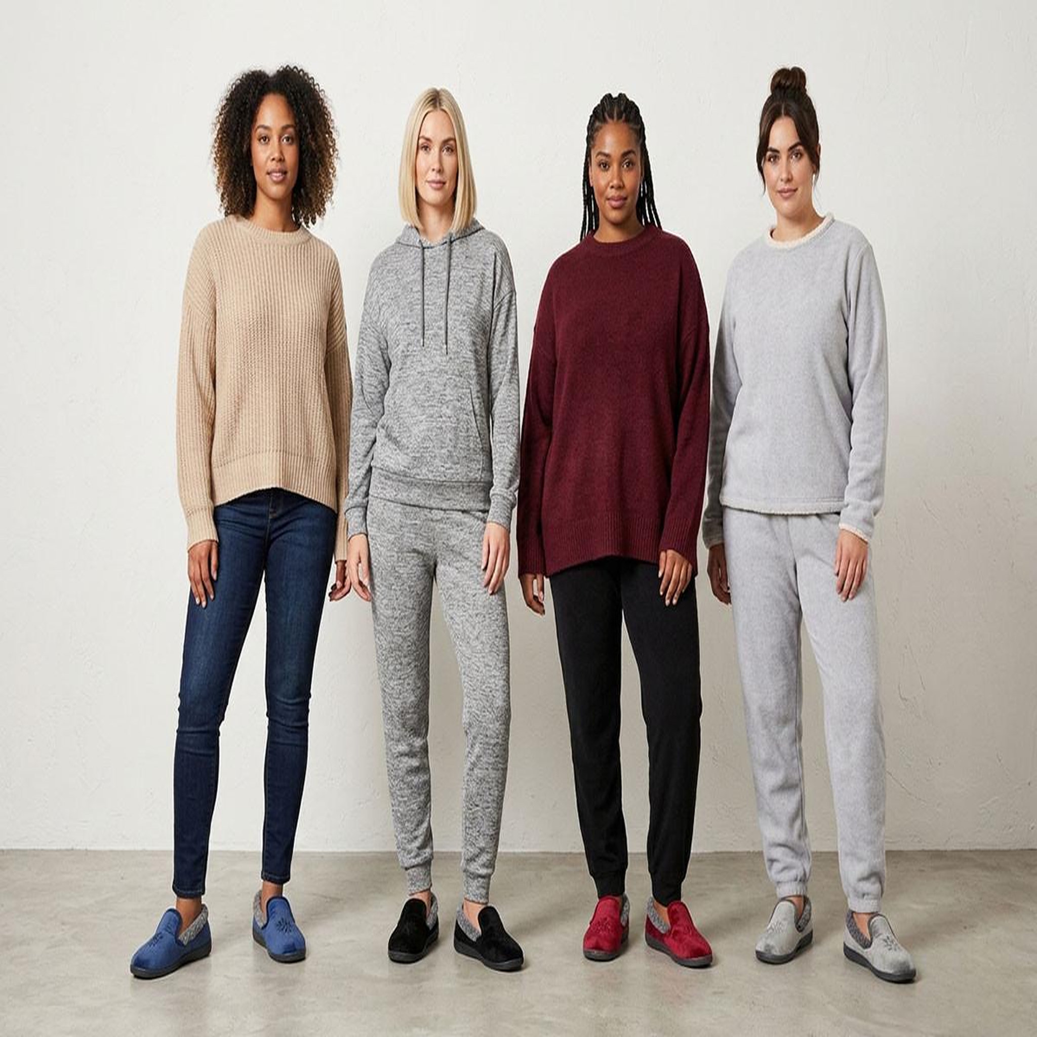 Voir la diapositive 6 : OZABI OZABI Pantoufles Femme Velours Charentaises Chaudes Antidérapantes