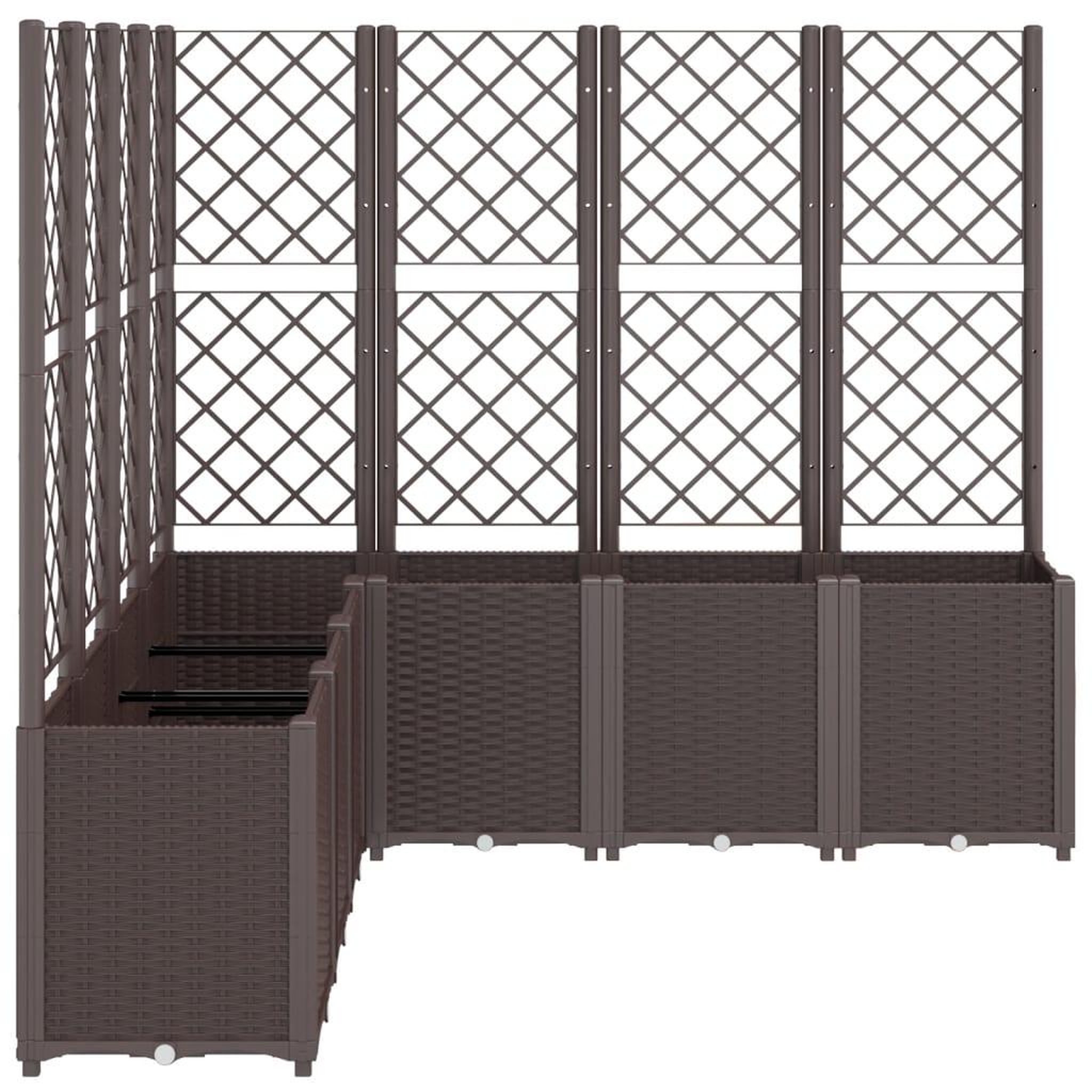 Voir la diapositive 4 : VIDAXL Jardiniere avec treillis marron 160x160x140 cm PP