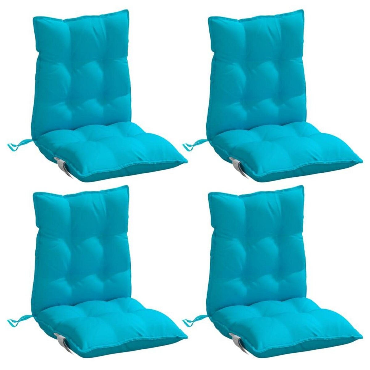 VIDAXL Coussins de chaise a dossier bas lot de 4 turquoise