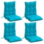 Voir la diapositive 3 : VIDAXL Coussins de chaise a dossier bas lot de 4 turquoise