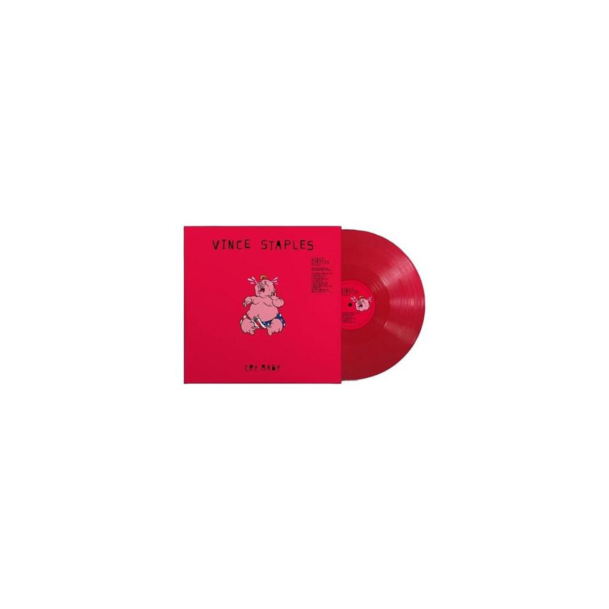 Vinyle 12 pouces rouge « cry baby » de vince staples, édition vinyle coloré