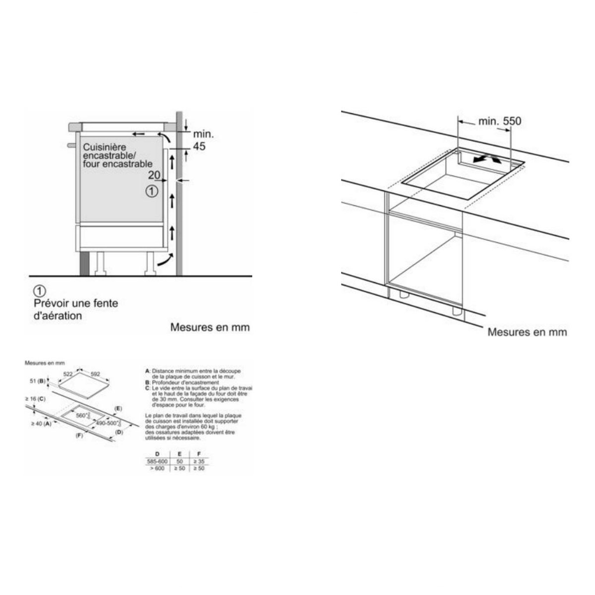 Voir la diapositive 2 : Neff Table de cuisson induction 60cm 3 feux 4600wnoir - T36FBC1L0