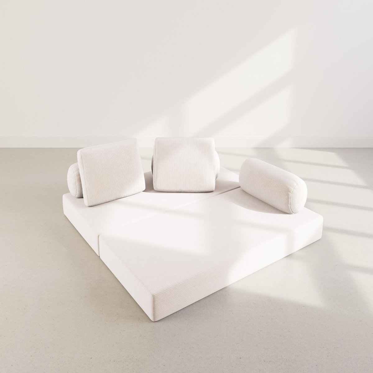 LISA DESIGN Lonny - canapé 3 places convertible en velours côtelé