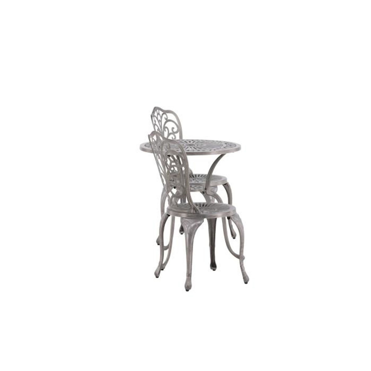 Paris Prix Ensemble Table de Jardin & 2 Chaises  Nandin  73cm Argent