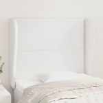 VIDAXL Tete de lit avec oreilles Blanc 93x23x118/128 cm Similicuir