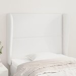 VIDAXL Tete de lit avec oreilles Blanc 93x23x118/128 cm Similicuir
