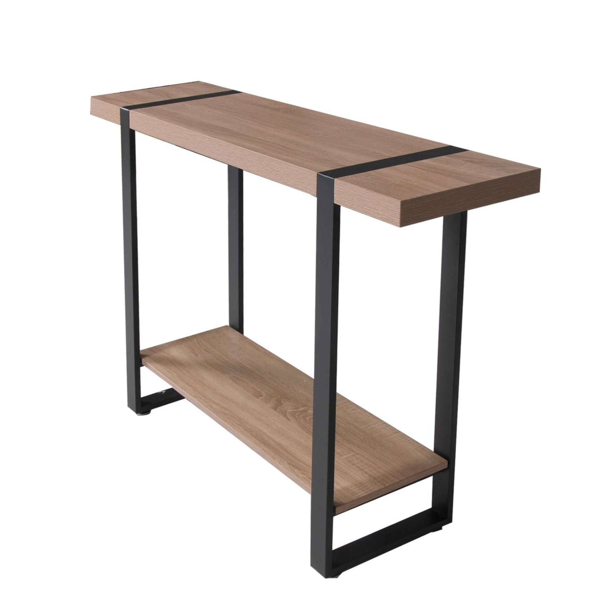 Console L120cm chêne blanchi et métal noir PROVIDENCE pas cher - Auchan.fr