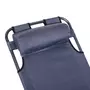OUTSUNNY Chaise longue pliable bain de soleil transat de relaxation dossier inclinable avec repose-pied polyester oxford gris