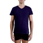 PIERRE CARDIN T-shirt homme en col v avec broderie sur la poitrine. Coloris disponibles : Bleu
