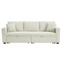 Voir la diapositive 6 : BEST MOBILIER Cyrus - canapé droit 3 places convertible en velours côtelé