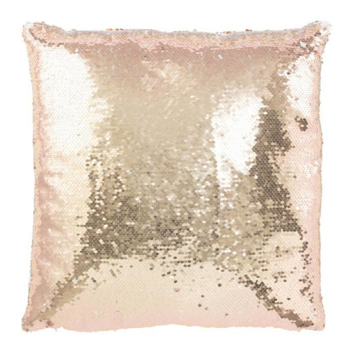 Paris Prix Coussin Déco Réversible  Sequin  45x45cm Champagne & Blanc