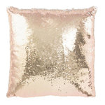 Paris Prix Coussin Déco Réversible  Sequin  45x45cm Champagne & Blanc