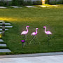 Voir la diapositive 2 : HI HI Pieu de jardin solaire a LED Flamant rose 3 pcs