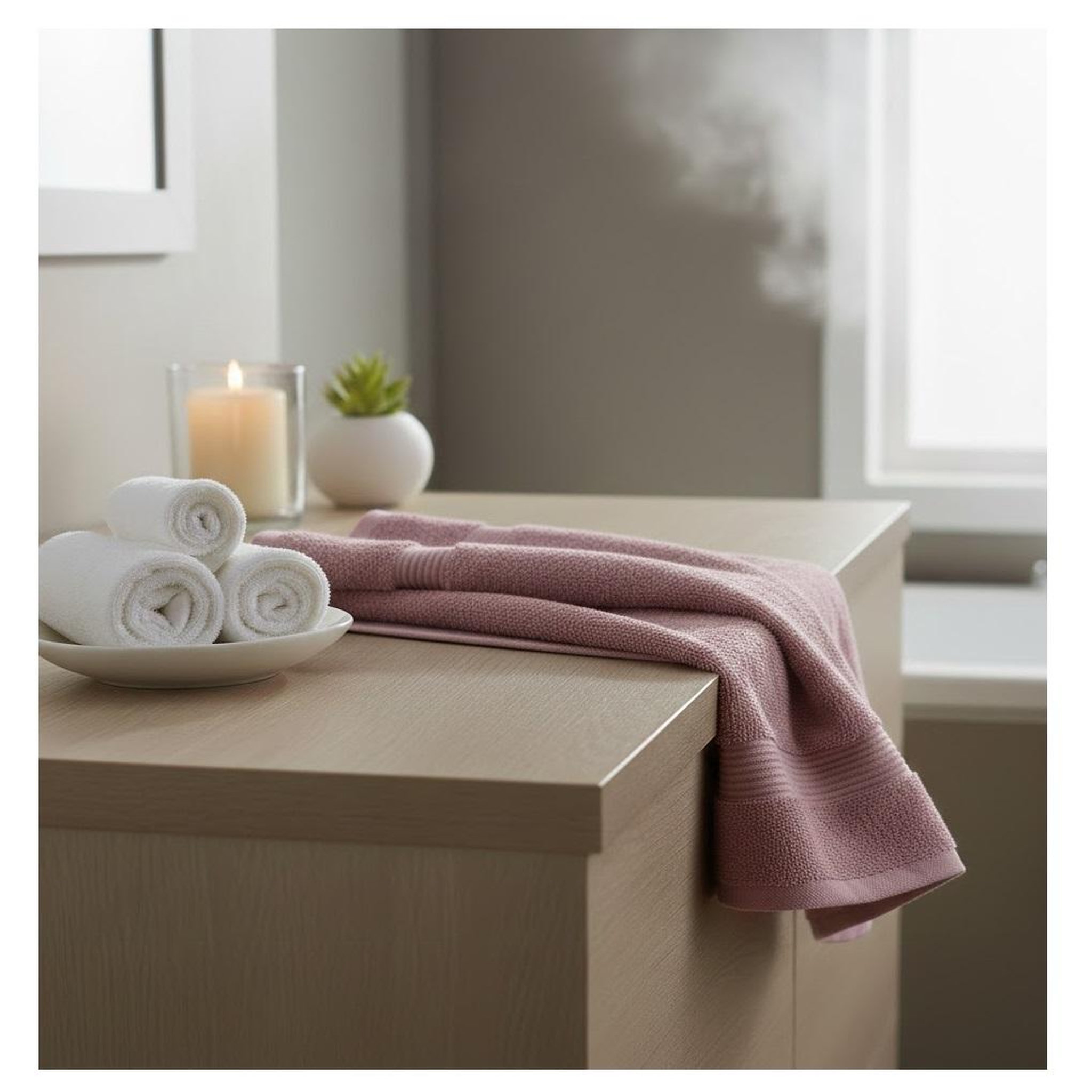 Voir la diapositive 2 : Eden Serviette de toilette en coton lilas